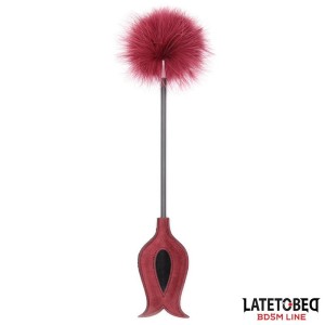 Latetobed Bdsm Line Feather Tickler and Rose Shape Paddle