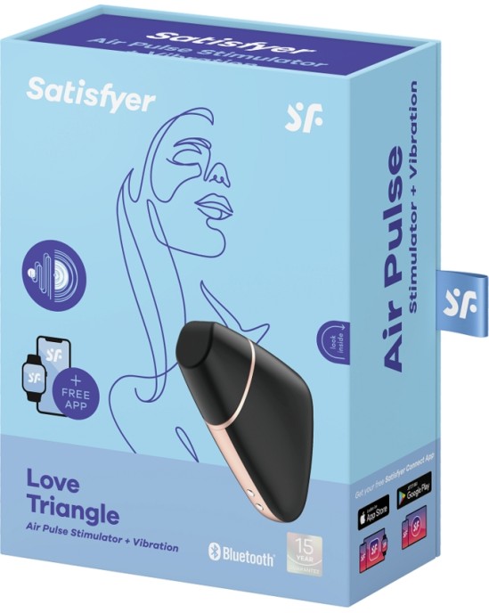 Satisfyer Connect SATISFYER LOVE TRIANGLE ВОЗДУШНЫЙ ИМПУЛЬСНЫЙ СТИМУЛЯТОР И ВИБРАТОР - ЧЕРНЫЙ