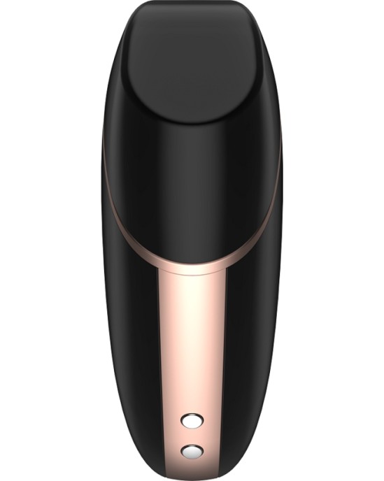 Satisfyer Connect APMIERINĀTĀJA MĪLESTĪBAS TRĪSSTURA GAISA PULSU STIMULĀTORS UN VIBRATORS — MELNS