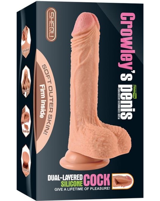 Shequ Dual Layer Silicone Dildo Crowley 18 cm