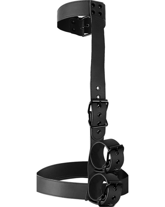 Fetish Submissive Bondage COLLAR & WRIST CUFFS BODY RESTRAINT SET