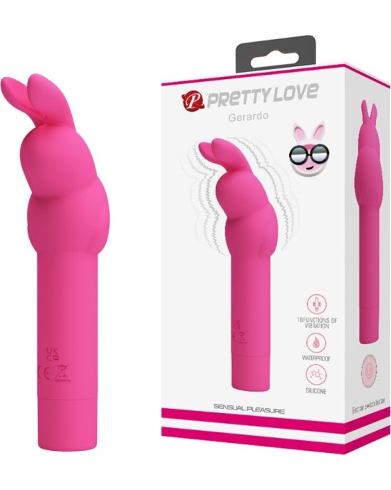 Pretty Love GERARDO FUSCHIA RABBIT SILICONE VIBRATOR