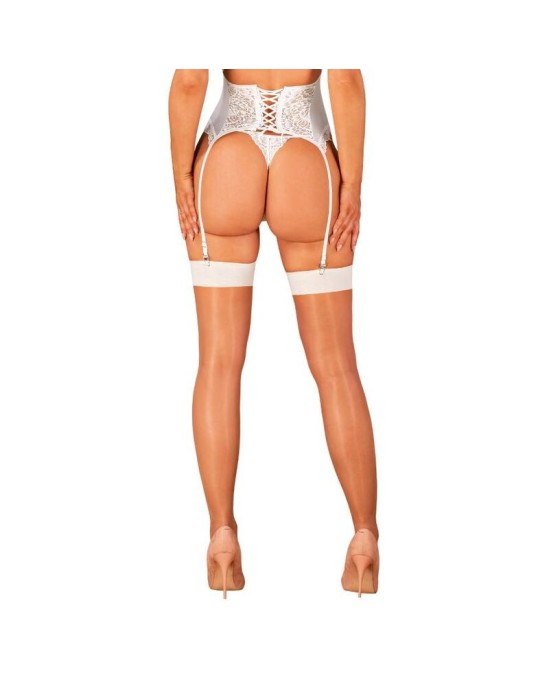 Obsessive Garter & Stockings OBSESSIVE - S814 STOCKINGS WHITE S/M