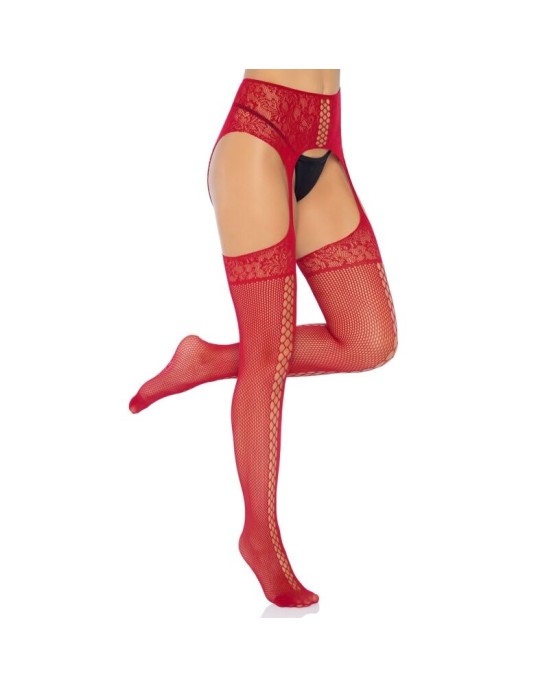 Leg Avenue Hosiery LEG AVENUE LACE UP GARTERBELT ZEES — BURGUNDIJAS VIENS IZMĒRS