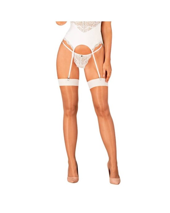 Obsessive Garter & Stockings OBSESSIVE - S814 STOCKINGS WHITE S/M