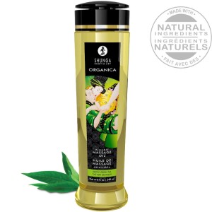 Shunga Oils SHUNGA - ORGANISKĀ MASĀŽAS EĻĻA ZAĻĀ TĒJA 240 ML