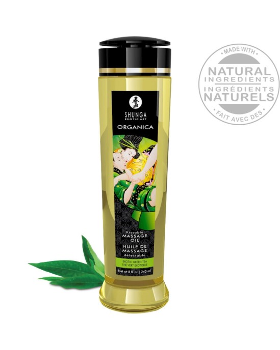 Shunga Oils SHUNGA - ORGANISKĀ MASĀŽAS EĻĻA ZAĻĀ TĒJA 240 ML