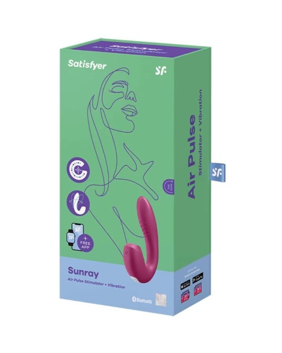 Satisfyer Connect ПРИЛОЖЕНИЕ SATISFYER SUNRAY СТИМУЛЯТОР И ВИБРАТОР — КРАСНЫЙ