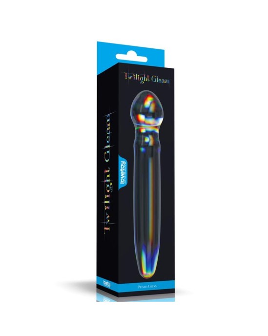 Lovetoy Glow in the Dark Glass Dildo Twilight Gleam Prism Glass