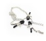 Latetobed Bdsm Line Nipple Clamps and Clit Clamps with Chain Metal