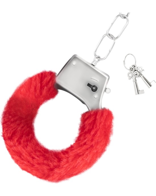 Crushious LOVE CUFFS FURRY ROKU DZELŽI RED