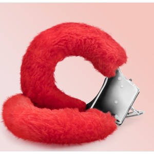 Crushious LOVE CUFFS FURRY ROKU DZELŽI RED