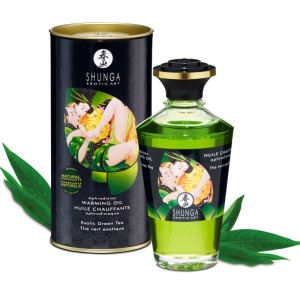 Shunga Oils SHUNGA - ORGANISKĀ ZAĻĀ TĒJA SILTUMA EFEKTA MASĀŽAS EĻĻA 100 ml