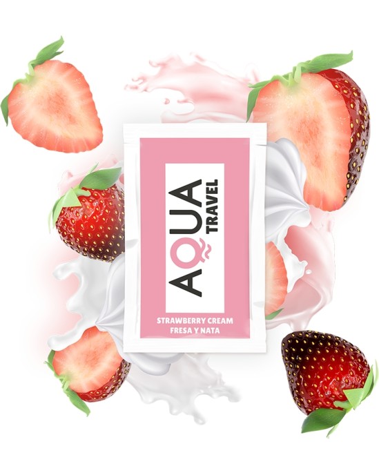 Aqua Travel STRAWBERRY CREAM FLAVOUR WATERBASED LUBRICANT 6 ML