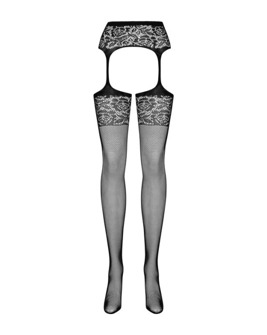 Obsessive Garter & Stockings ЧУЛКИ С ПОДВЯЗКАМИ OBSESSIVE S500 ЧЕРНЫЕ S/M/L