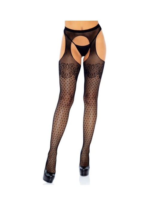 Leg Avenue Hosiery LEG AVENUE POLKA DOT SUSPENDER HOSE ONE SIZE