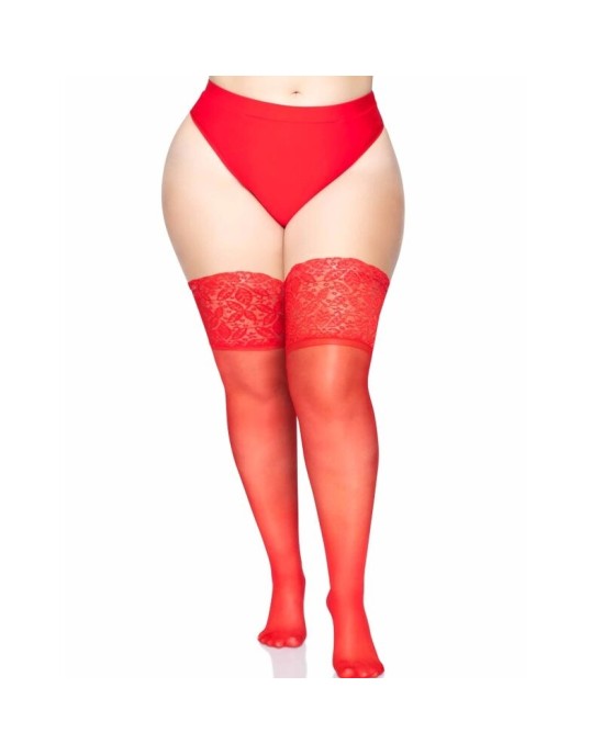 Leg Avenue Hosiery LEG AVENUE STAY UPS SHEER THIGH UP PLUS SIZE