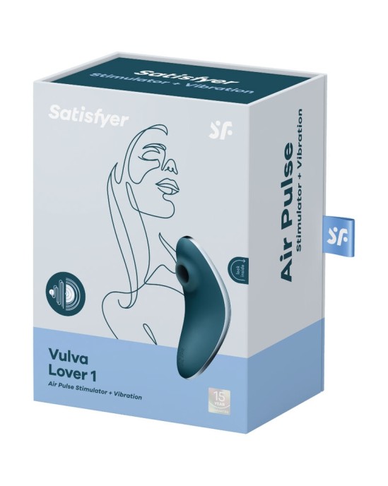 Satisfyer Air Pulse SATISFYER VULVA LOVER 1 СТИМУЛЯТОР ВОЗДУШНЫХ ИМПУЛЬСОВ И ВИБРАТОР - СИНИЙ