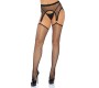 Leg Avenue Hosiery LEG AVENUE INDUSTRIAL NET STOCKINGS WITH O RING ATTACHED GARTER BELT ONE SIZE