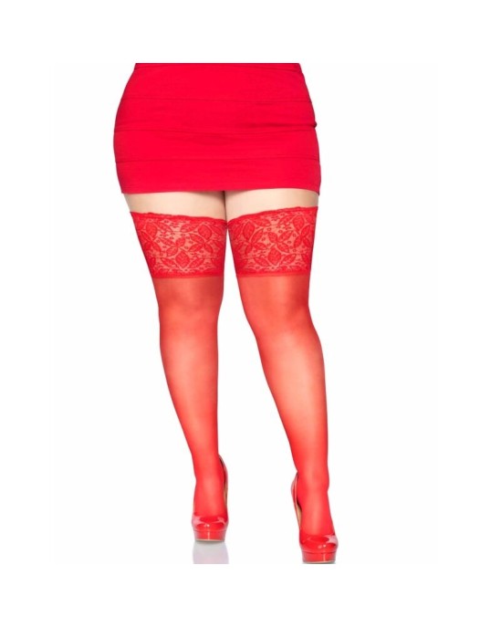 Leg Avenue Hosiery LEG AVENUE STAY UPS SHEER THHIGH UP PLUS SIZE