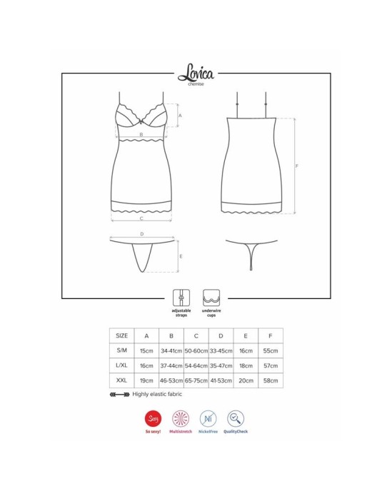 Obsessive Lovica Chemise and Thong Red