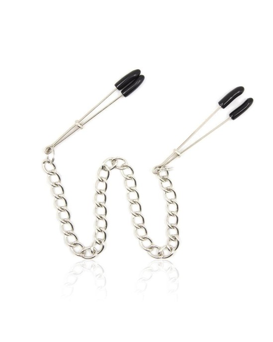 Latetobed Bdsm Line Nipple Clamps with Chain Metal