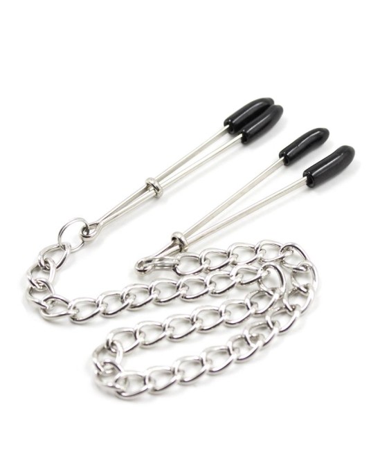 Latetobed Bdsm Line Nipple Clamps with Chain Metal