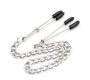 Latetobed Bdsm Line Nipple Clamps with Chain Metal