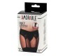 Amorable Garter Belt with Thong and Stockings Black