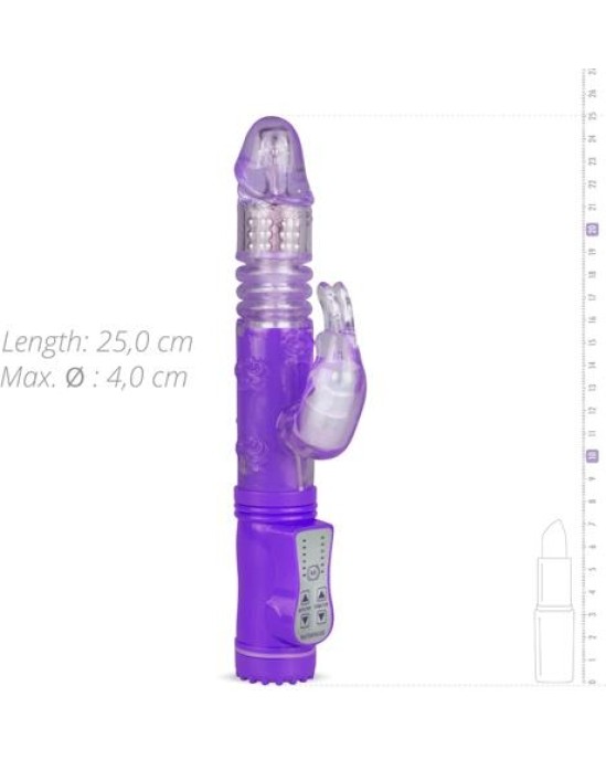 Easytoys Trušu vibratora stumšanas un rotācijas bumbiņas violets