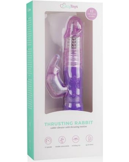 Easytoys Rabbit Vibrator Thrusting and Rotating Balls Purple