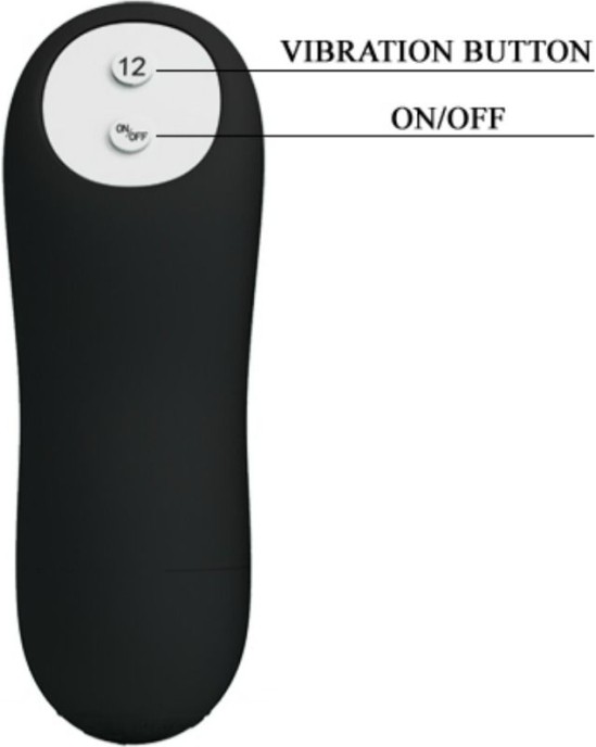 Pretty Love Bottom PRETTY LOVE — ANĀLĀS SPRVAS SILIKONA PAPILDUS STIMULĀCIJA UN 12 VIBRĀCIJAS REŽĪMI MELNS