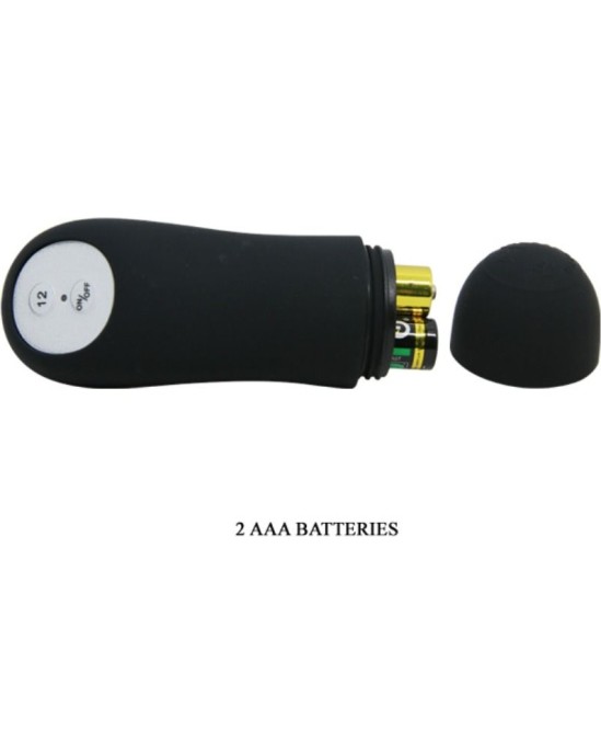 Pretty Love Bottom PRETTY LOVE — ANĀLĀS SPRVAS SILIKONA PAPILDUS STIMULĀCIJA UN 12 VIBRĀCIJAS REŽĪMI MELNS