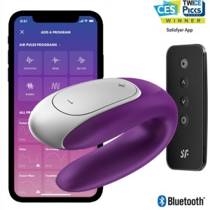 Satisfyer Connect APMIERINĀTĀJS — dubults jautrs PARTNER VIBRATORS VILLATS