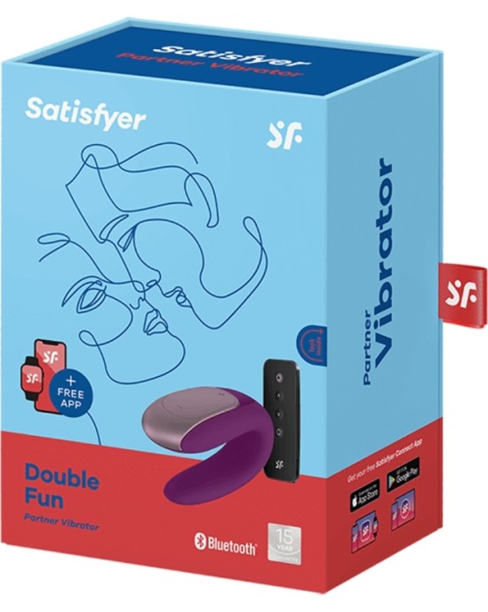 Satisfyer Connect APMIERINĀTĀJS — dubults jautrs PARTNER VIBRATORS VILLATS