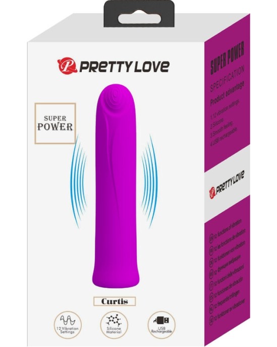 Pretty Love Flirtation PRETTY LOVE - CURTIS MINI SUPER POWER VIBRATOR 12 ФИОЛЕТОВЫХ СИЛИКОНОВЫХ ВИБРАТОРОВ