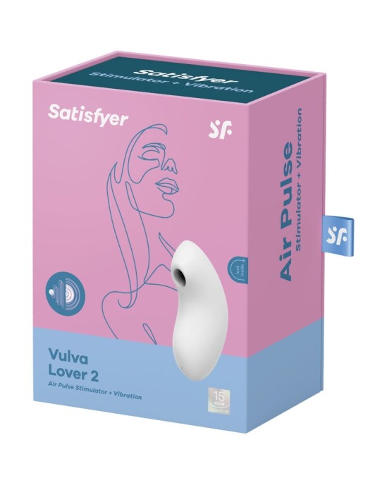 Satisfyer Air Pulse SATISFYER VULVA LOVER 2 ВОЗДУШНЫЙ ИМПУЛЬСНЫЙ СТИМУЛЯТОР И ВИБРАТОР - БЕЛЫЙ