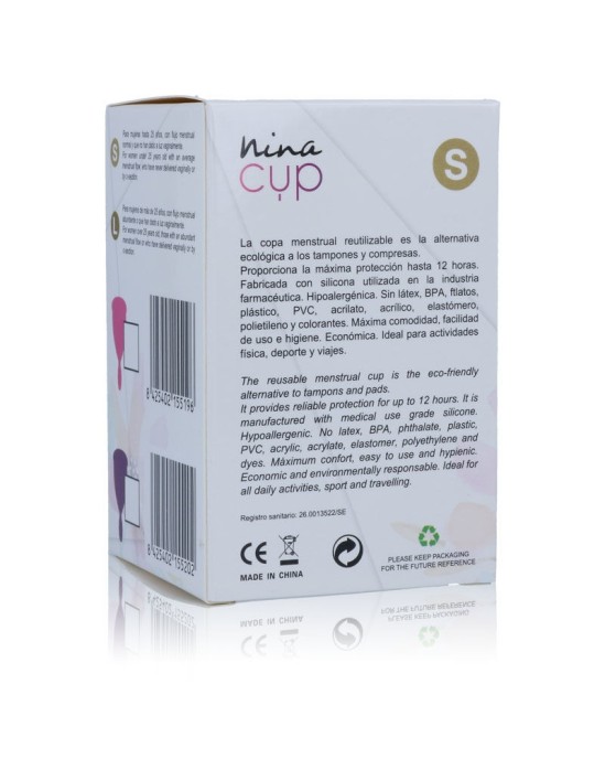 Nina Kikí МЕНСТРУАЛЬНАЯ ЧАША NINA CUP, РАЗМЕР РОЗОВАЯ S