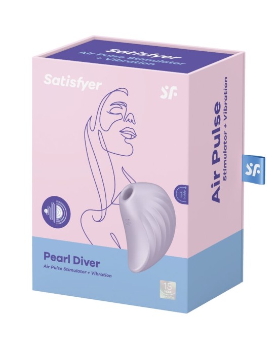 Satisfyer Air Pulse APMIERINĀTĀJS — PEARL DIVER GAISA PULSU STIMULĀTORS UN VIBRATORS VIOLETS
