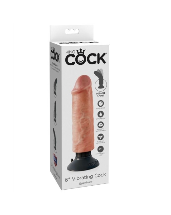 King Cock 6"- 15,24 CM VIBRĒJOŠS GAILES MAISTA