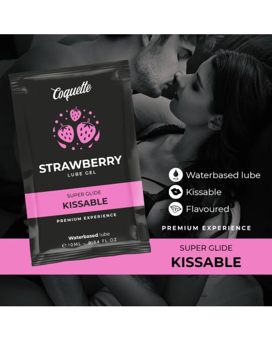 Coquette Cosmetics COQUETTE CHIC DESIRE - КЛУБНИЧНАЯ СМАЗКА НА ВОДНОЙ ОСНОВЕ KISSABLE СМАЗКА 10 МЛ