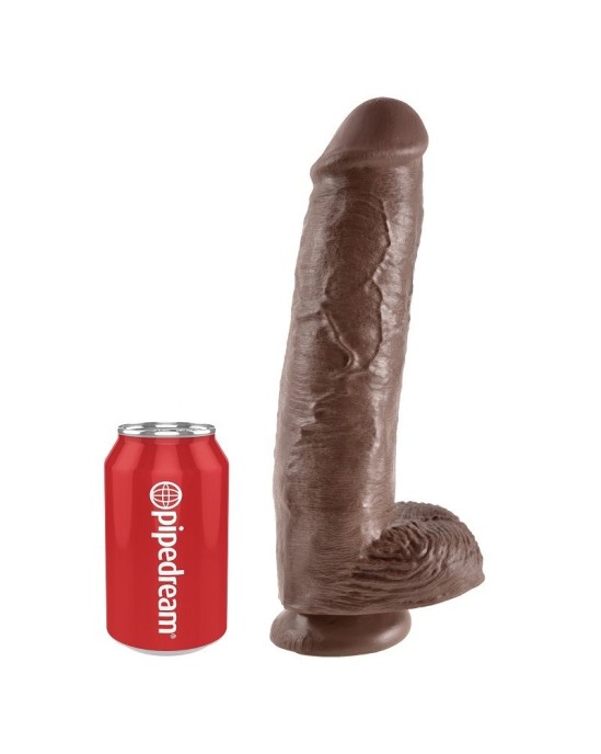 King Cock 11" COCK BROWN WITH BALLS 28 CM