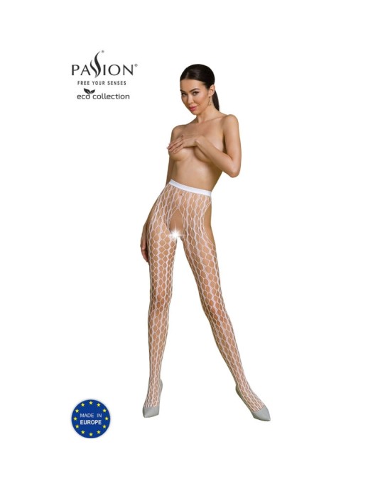 Passion Woman Garter & Stock PASSION - ECO COLLECTION BODYSTOCKING ECO S007 WHITE