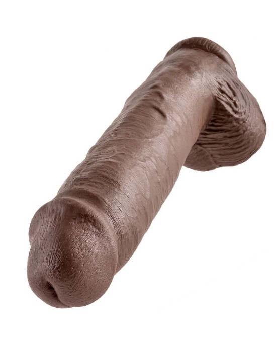 King Cock 11" COCK BROWN WITH BALLS 28 CM