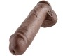 King Cock 11" COCK BROWN WITH BALLS 28 CM