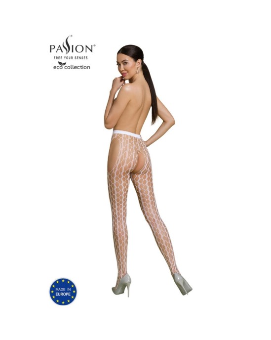 Passion Woman Garter & Stock PASSION - EKO KOLEKCIJA BODYSTOCKING ECO S007 WHITE