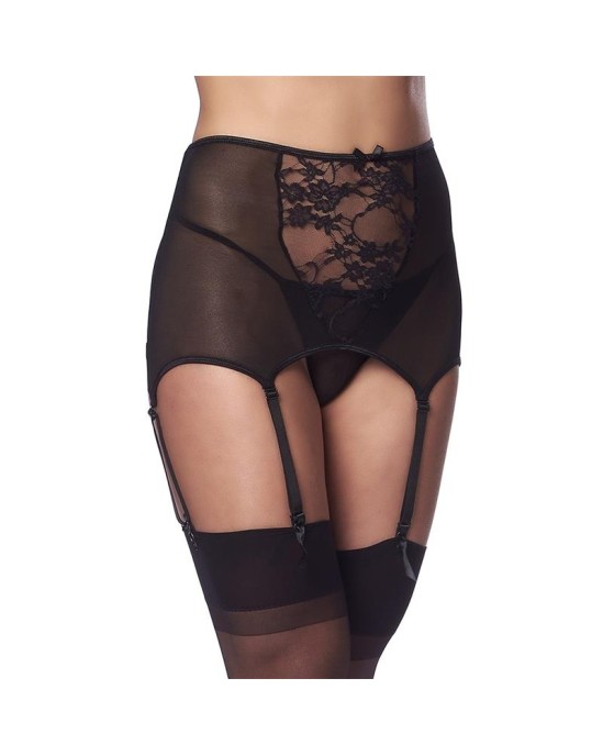 Amorable Wide Garter Belt with Stocking Black