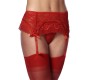 Amorable Garter Belt with Thong and Stockings Red