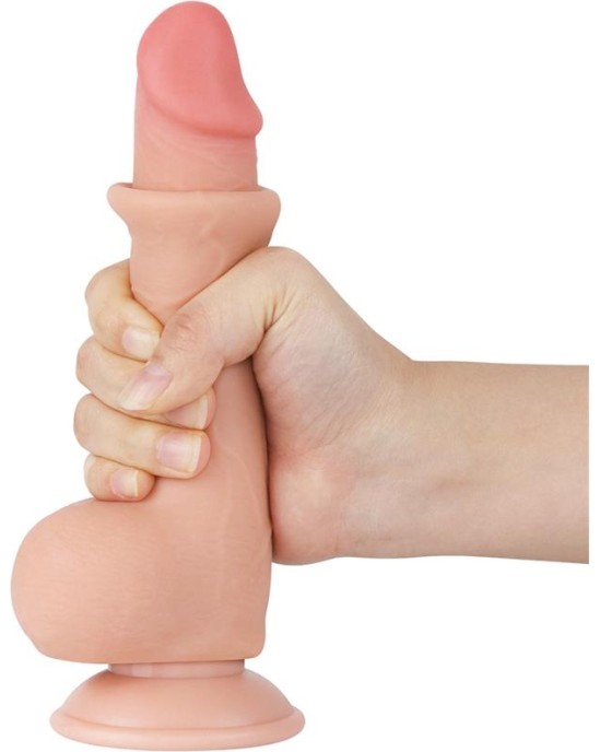 Lovetoy Bīdāmās ādas divslāņu dildo 7.5