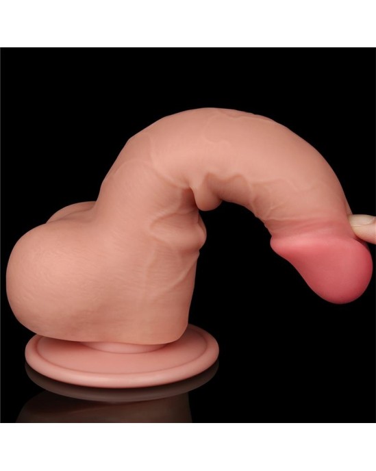 Lovetoy Bīdāmās ādas divslāņu dildo 7.5